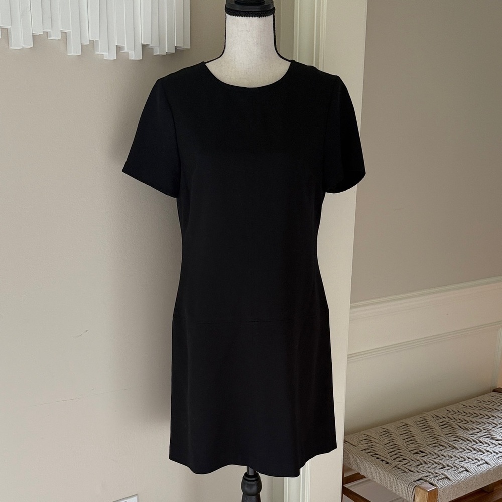Vintage Sigrid Olsen Women's 4 Short Sleeve Black Patchwork Dress Lined
